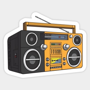 Boombox (Yellow Orange + Ship Gray Colorway) Analog / Music Sticker